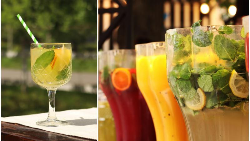 colaj foto cu limonadă cu mentă