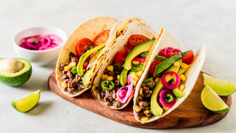 tacos cu carne tocată