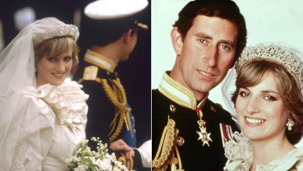 colaj prințesa diana și charles în ziua nunții