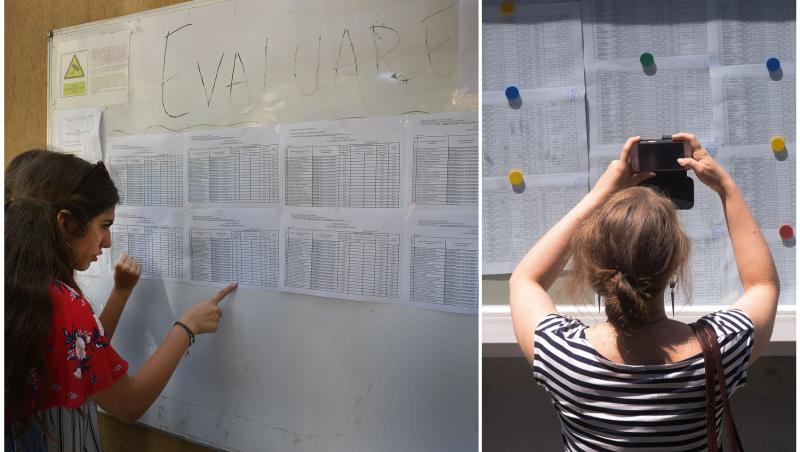 colaj foto cu elevi la avizier