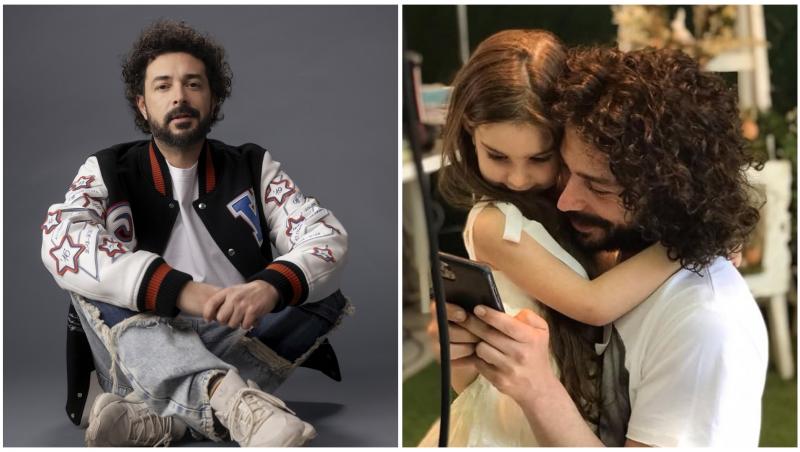 Colaj cu Marius Moga și fiica lui în două ipostaze diferite