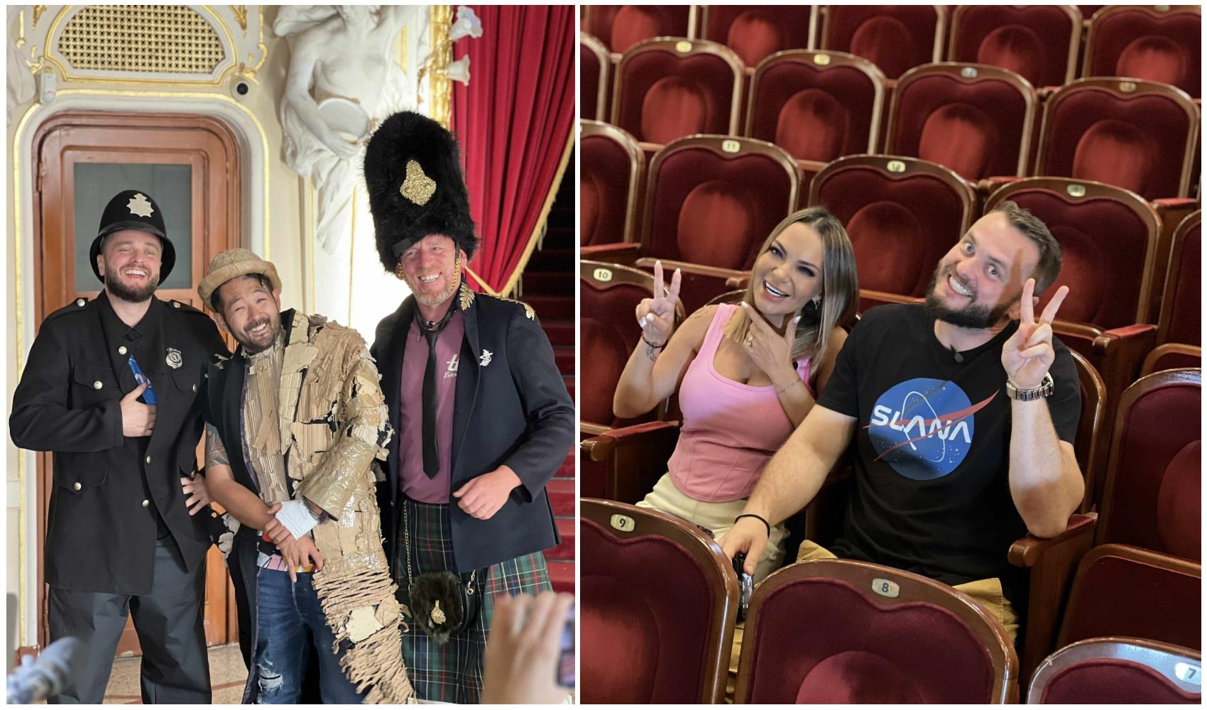 colaj foto cu andreea antonescu, nelu cortea, sonny medini si rikito watanabe la emisiunea poftiti pe la noi