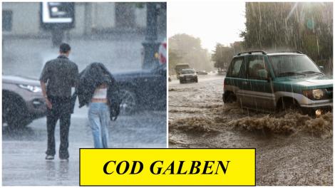 Alertă ANM! Cod galben de furtuni în șapte județe din țară. Ce zone sunt afectate de ploi torențiale și vijelii