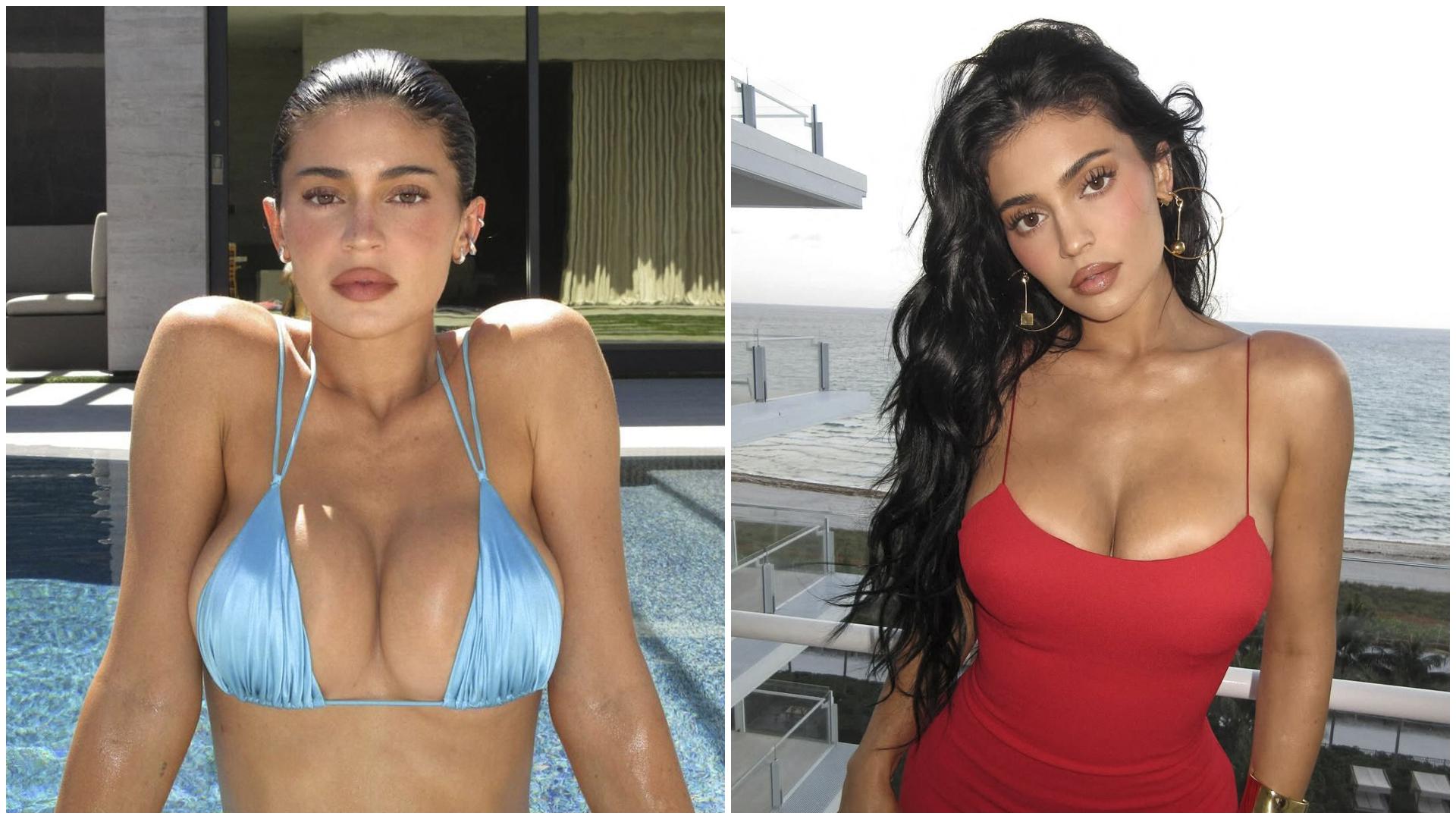 Kylie Jenner în costum de baie