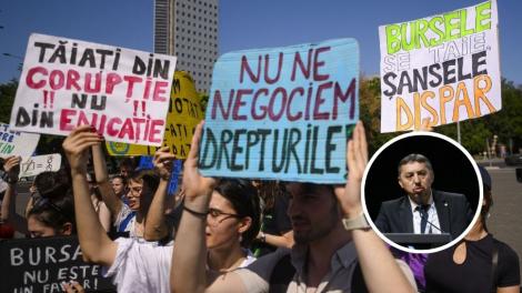 Studenții, în stradă după decizia Guvernului de a reduce fondul pentru burse. Ce le-a răspuns ministrul Educației, Daniel David