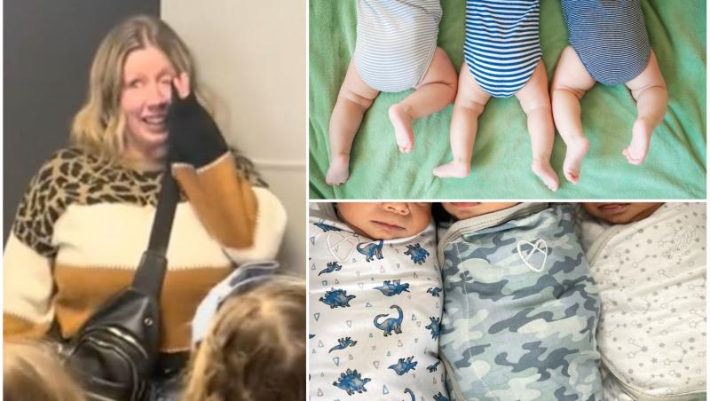 colaj foto cu mackenzie si tripletii