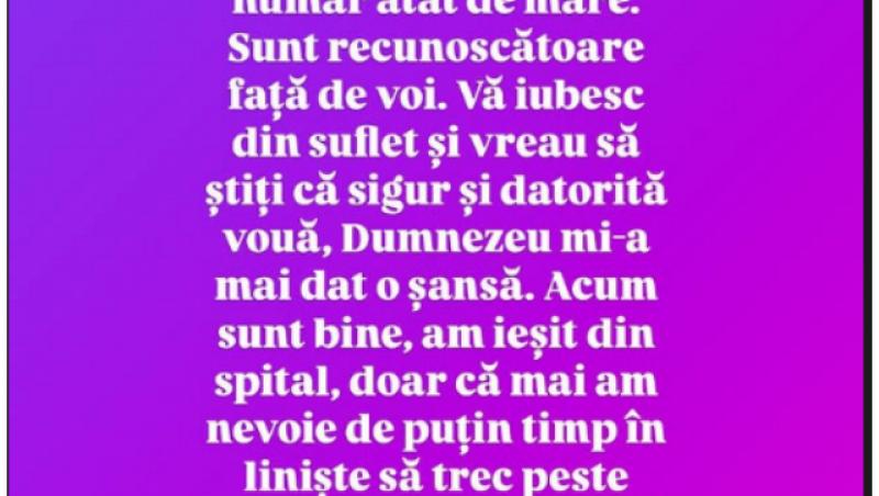 Mireasa, sezon 8. Bogdana, primul mesaj după ce a ieșit din spital: „Dumnezeu mi-a mai dat o șansă”