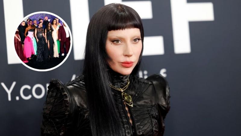 colaj lady gaga și castul wednesday