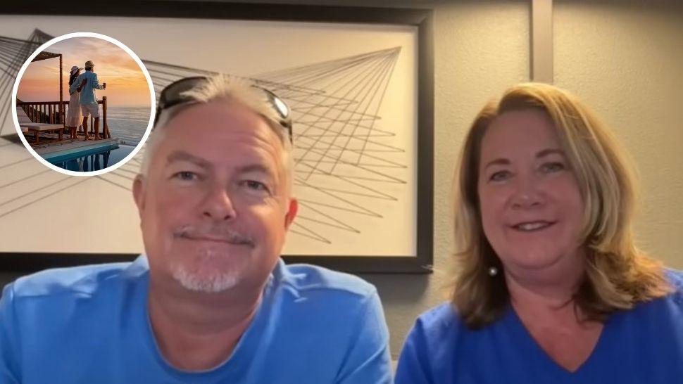 colaj Johan Bodin și Lanette Canen și cuplu bucurându-se de vacanță la malul mării