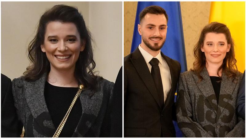 Kira Hagi și Thomas Ferfelis în cadrul ceremoniei de decorare a lui Gheorghe Hagi cu Ordinul Naţional „Steaua României" în grad de Cavaler