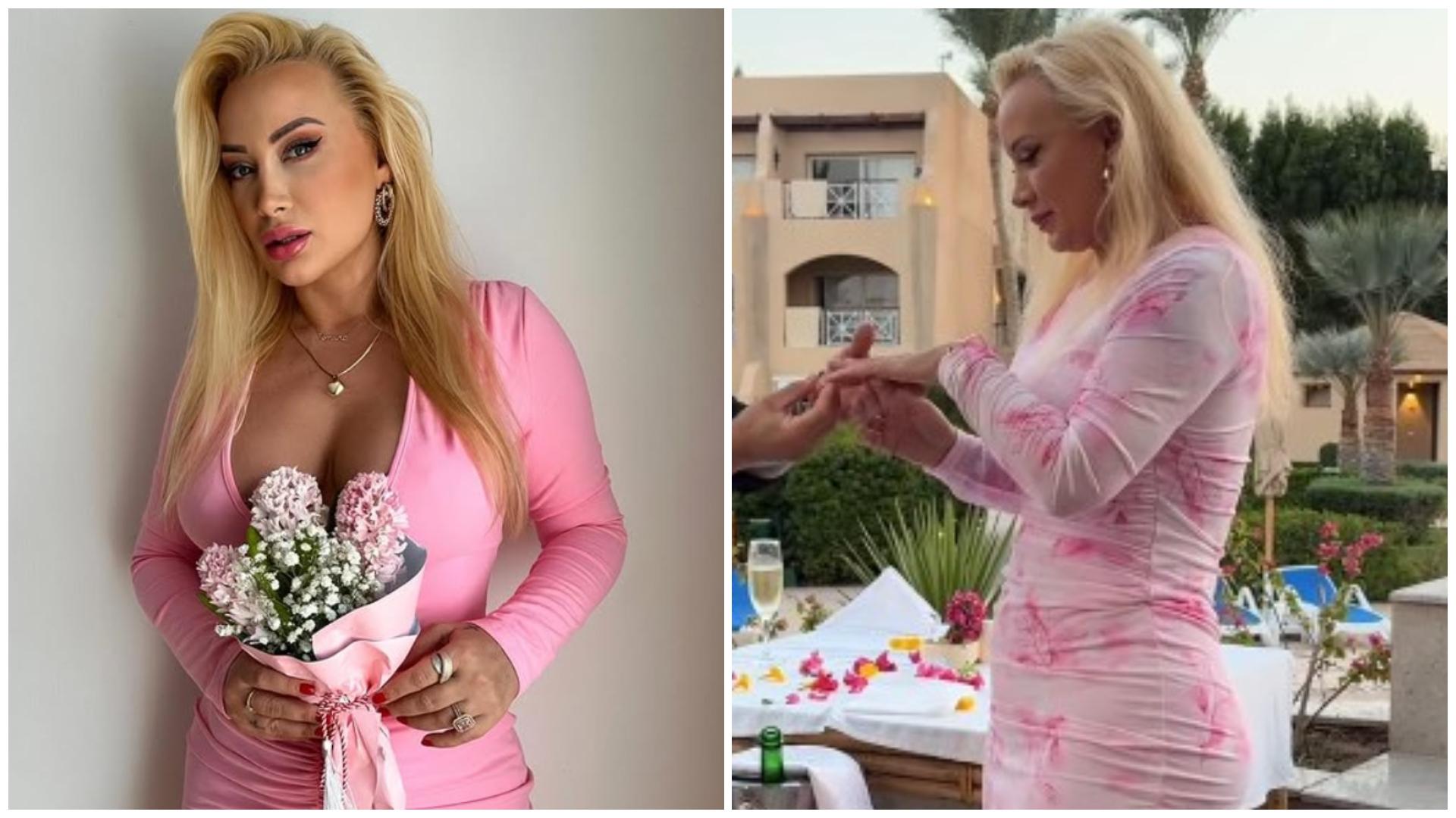 Colaj cu Simona Trașcă în două ipostaze diferite