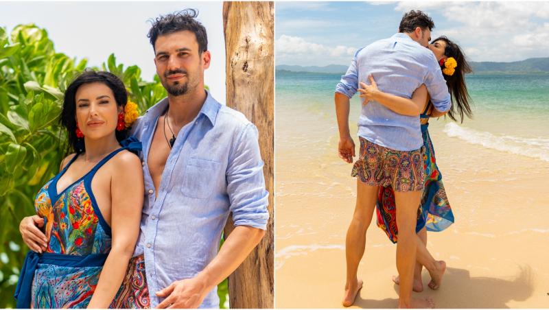 colaj foto cu Isabel și Claudiu de la insula Iubirii sezon 8