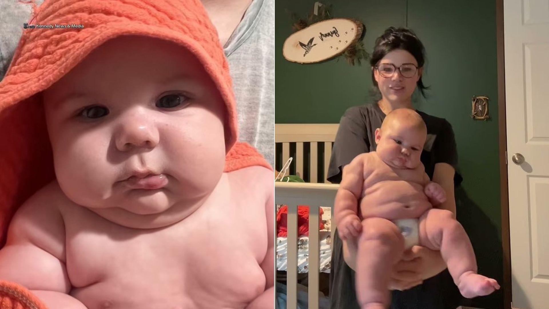 Bebelușul gigant care a devenit viral pe internet. Ce măsură poartă la haine la doar 4 luni