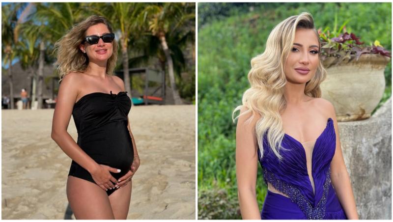 Colaj cu Claudia Puican în două ipostaze diferite