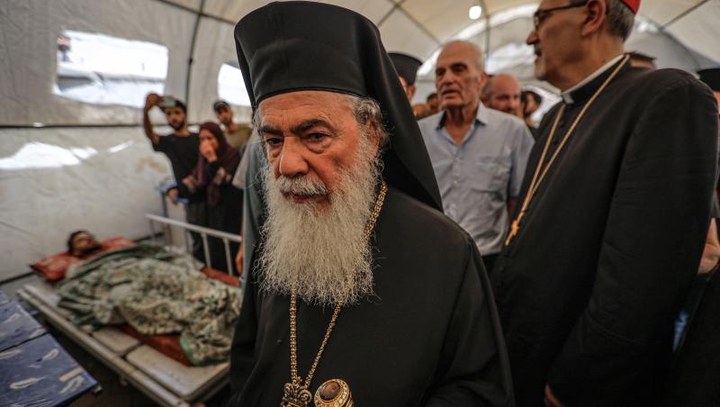 Biserica Sfânta Familie din Gaza, distrusă de un atac israelian mortal. Doi demnitari creștini au vizitat enclava palestiniană