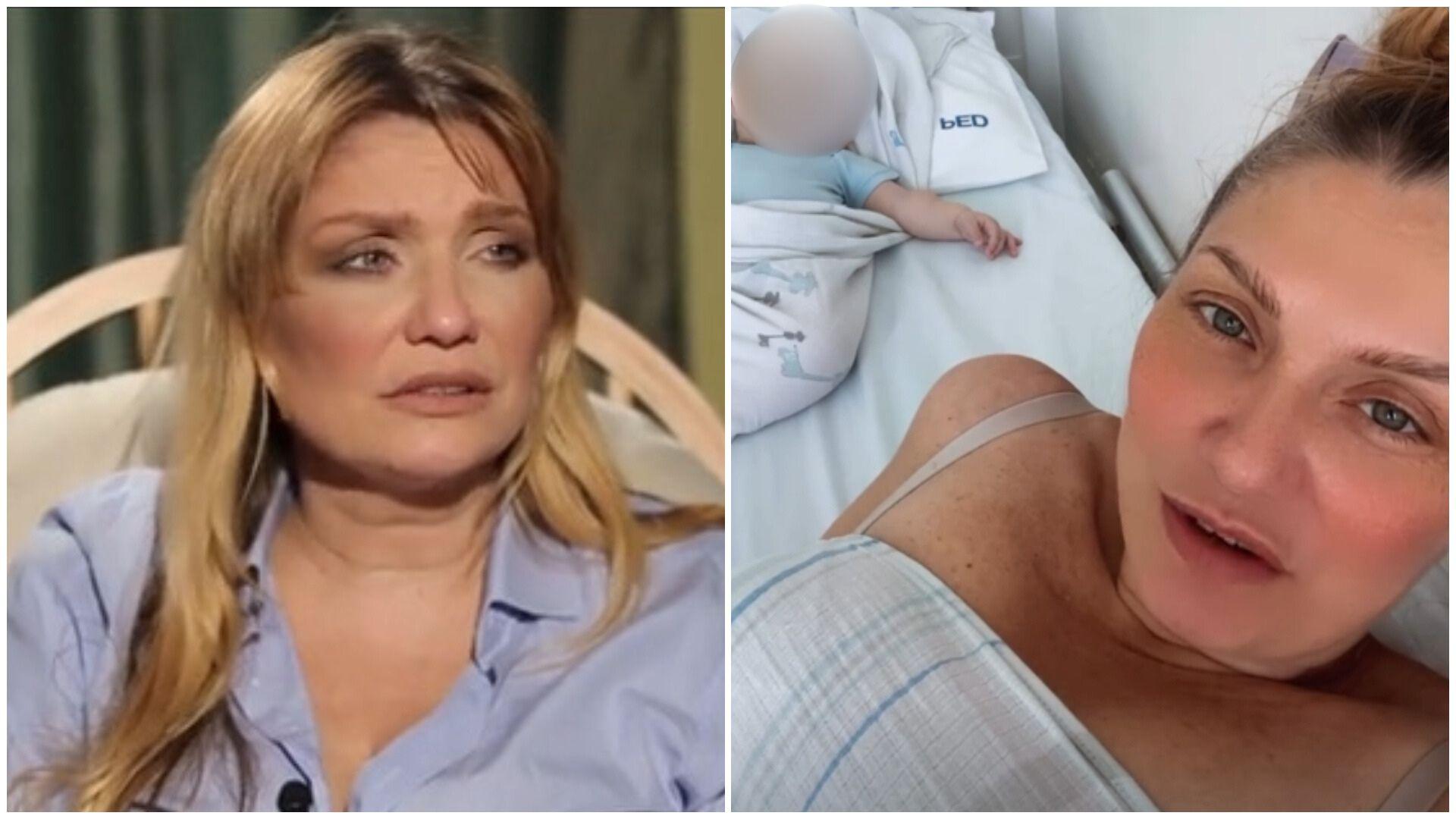 Cristina Cioran și fiul ei pe patul de spital