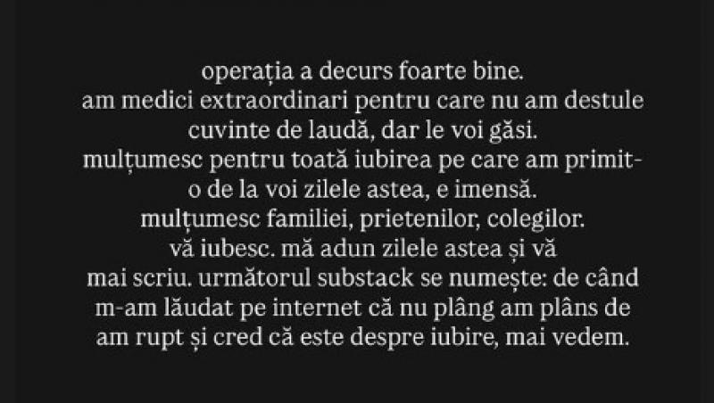 Ada Galeș, prima reacție după operație. Cum se simte actrița și ce a transmis familiei și celor apropiați