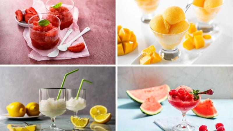 mai multe boluri cu sorbet