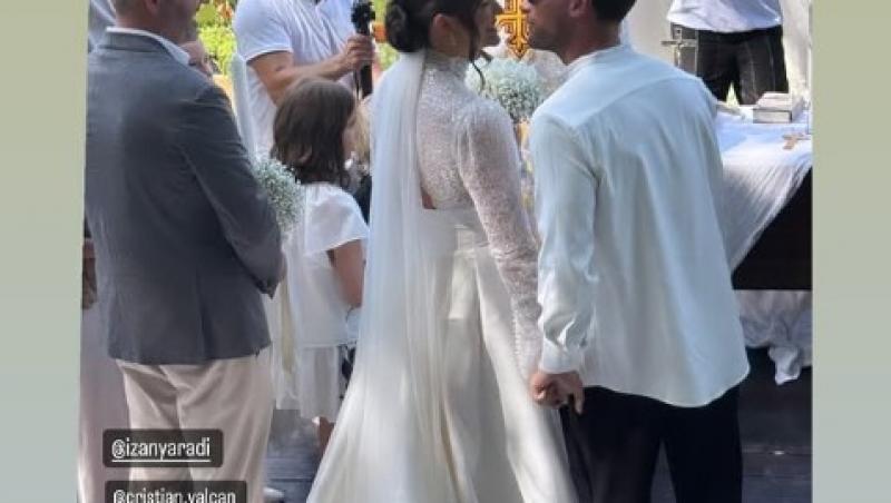 Cum a arătat tortul de la nunta lui Cristian Vâlcan și a Izabelei. Ce discurs emoționant a ținut Radu Vâlcan pentru miri