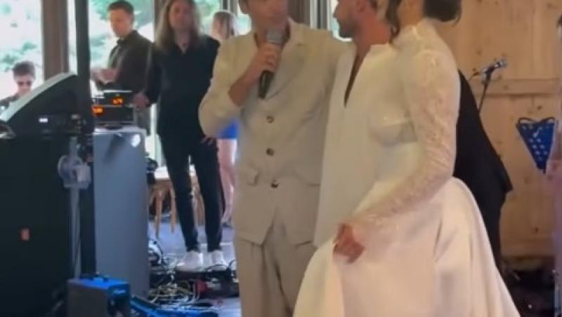 Cum a arătat tortul de la nunta lui Cristian Vâlcan și a Izabelei. Ce discurs emoționant a ținut Radu Vâlcan pentru miri