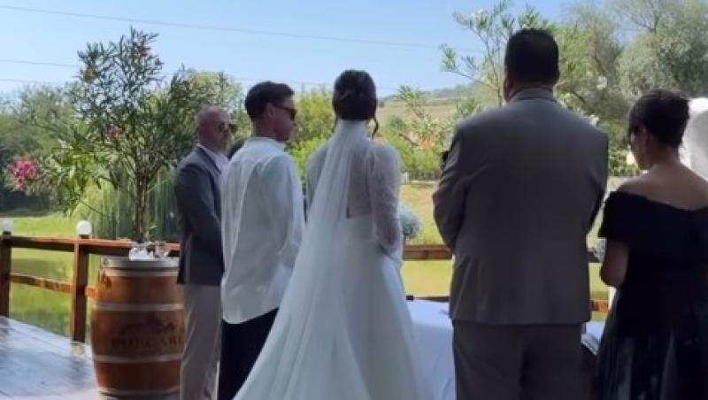 Cum a arătat tortul de la nunta lui Cristian Vâlcan și a Izabelei. Ce discurs emoționant a ținut Radu Vâlcan pentru miri