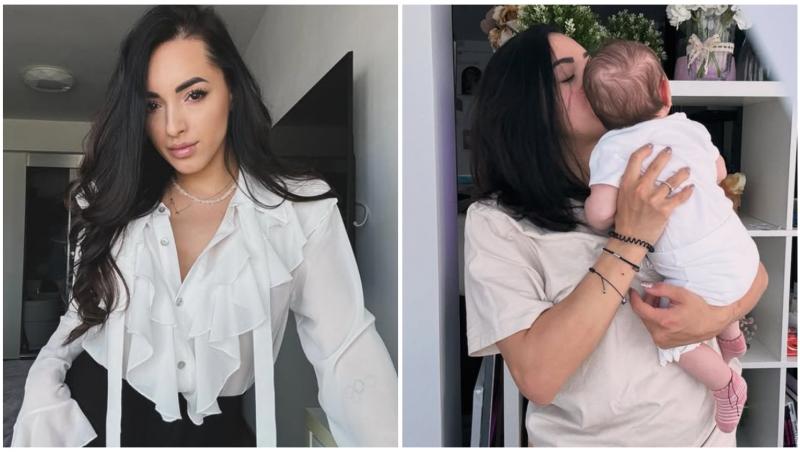 Colaj cu Larisa Iordache în două ipostaze diferite