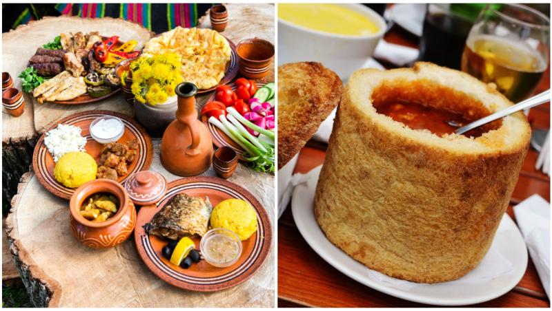 Colaj cu mâncare tradiționala românească