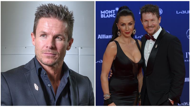 Colaj cu Felix Baumgartner în două ipostaze diferite alături de Mihaela Rădulescu