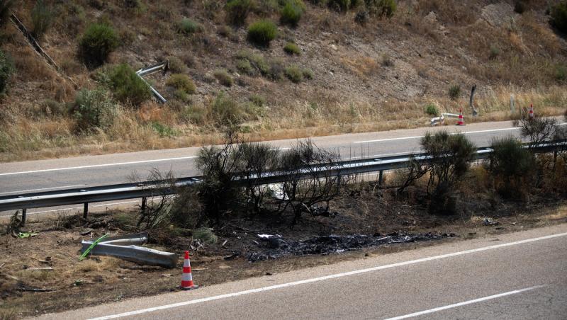 Imagini de la locul accidentului în care a murit Diogo Jota. Bolidul în care se afla alături de fratele său, complet carbonizat