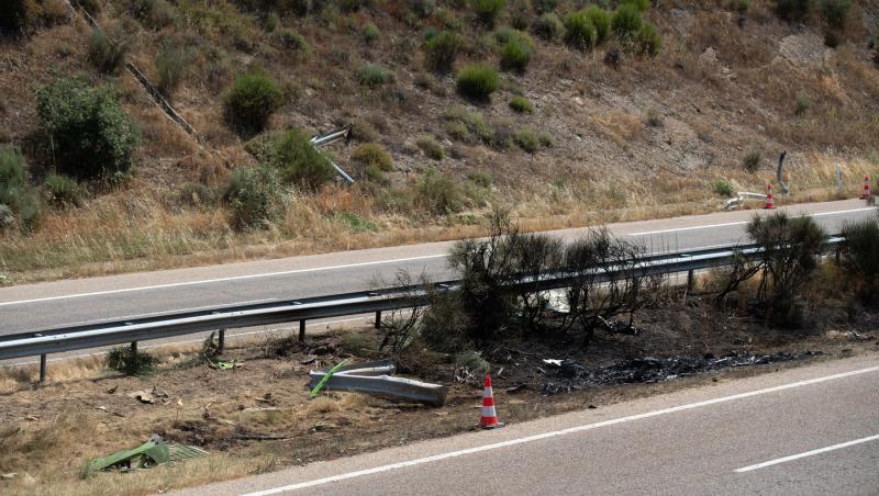 Imagini de la locul accidentului în care a murit Diogo Jota. Bolidul în care se afla alături de fratele său, complet carbonizat