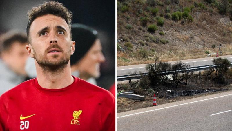 Imagini de la locul accidentului în care a murit Diogo Jota. Bolidul în care se afla alături de fratele său, complet carbonizat