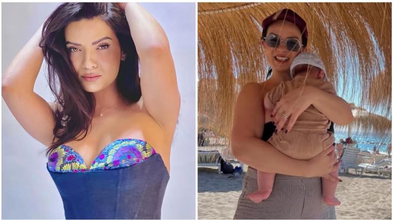 Colaj cu Anca Dinicu în două ipostaze diferite