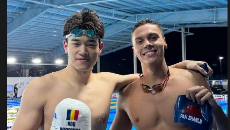 David Popovici, gest demn de un campion în fața rivalului său, Pan Zhanle. Cum i-a surprins iubita sportivului