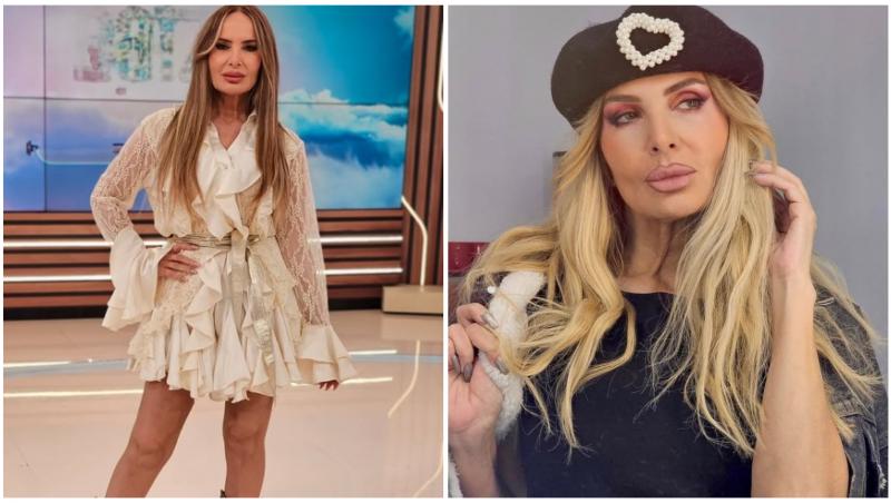 Colaj cu Daniela Gyorfi în două ipostaze diferite