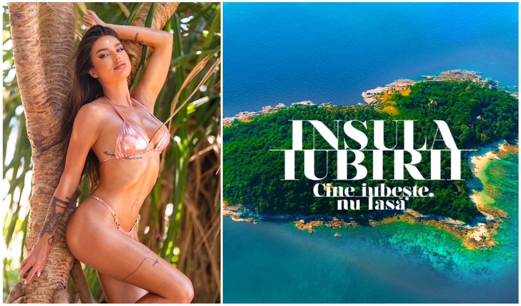 colaj foto cu cristina scarlevschi ispita si logo-ul emisiunii insula iubirii sezonul 9