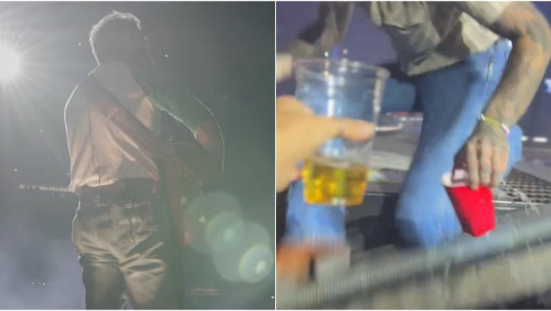 colaj foto post malone cade de pe scena