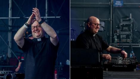 Un preot DJ a mixat pe o scenă din Cluj. Ce mesaje transmite și cum l-a cucerit pe fostul Suveran Pontif