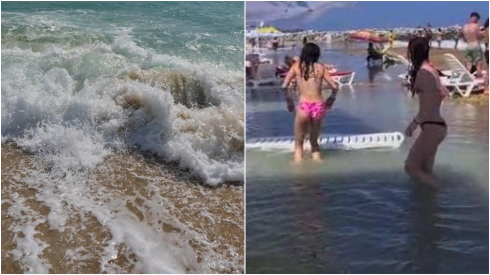 colaj foto plaja inundata costinesti