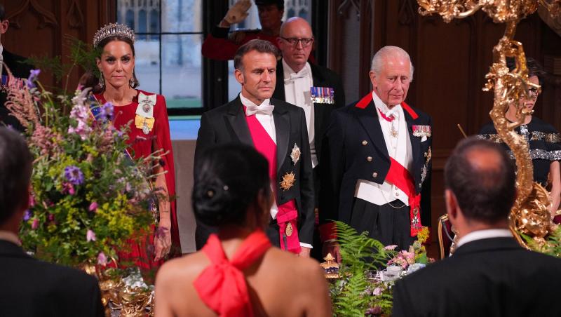 Gestul neobișnuit făcut de Emmanuel Macron față de Printesa Kate, în timpul vizitei istorice din Marea Britanie