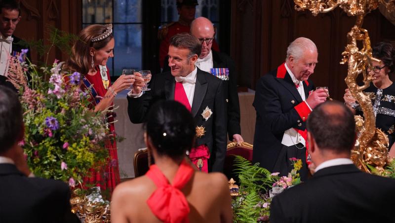 Gestul neobișnuit făcut de Emmanuel Macron față de Printesa Kate, în timpul vizitei istorice din Marea Britanie