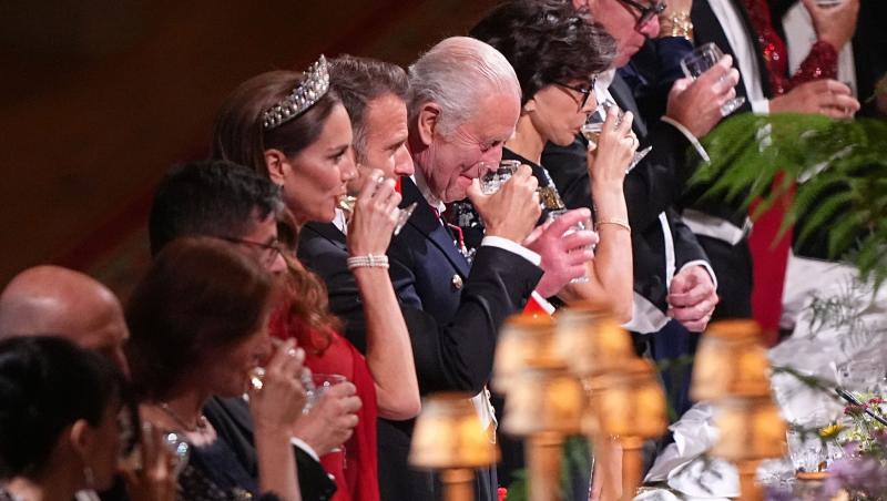 Gestul neobișnuit făcut de Emmanuel Macron față de Printesa Kate, în timpul vizitei istorice din Marea Britanie