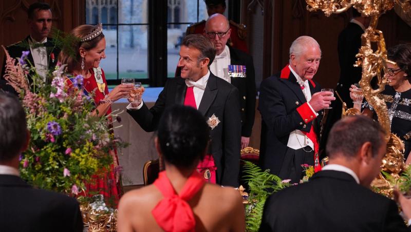 Gestul neobișnuit făcut de Emmanuel Macron față de Printesa Kate, în timpul vizitei istorice din Marea Britanie