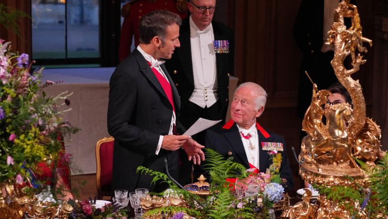 Gestul neobișnuit făcut de Emmanuel Macron față de Printesa Kate, în timpul vizitei istorice din Marea Britanie