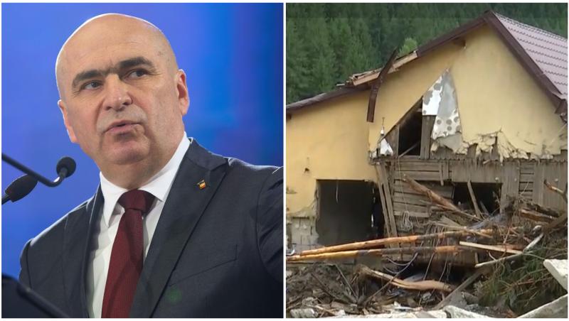 Premierul Ilie Bolojan și o casă distrusă de inundații