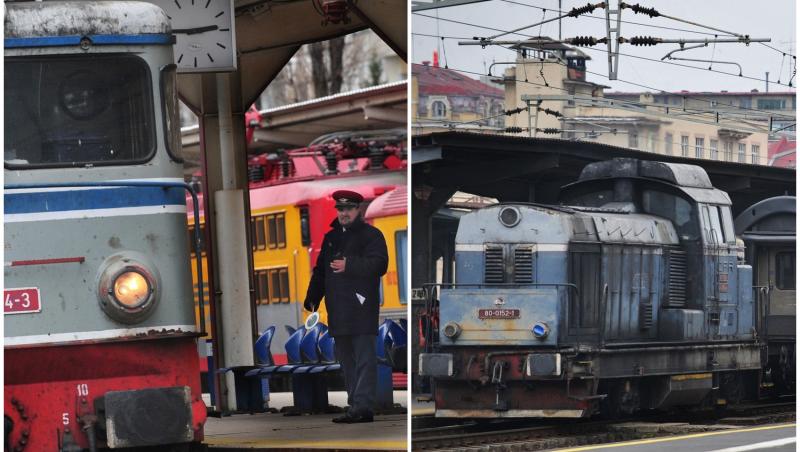 colaj foto cu trenuri in gara de nord