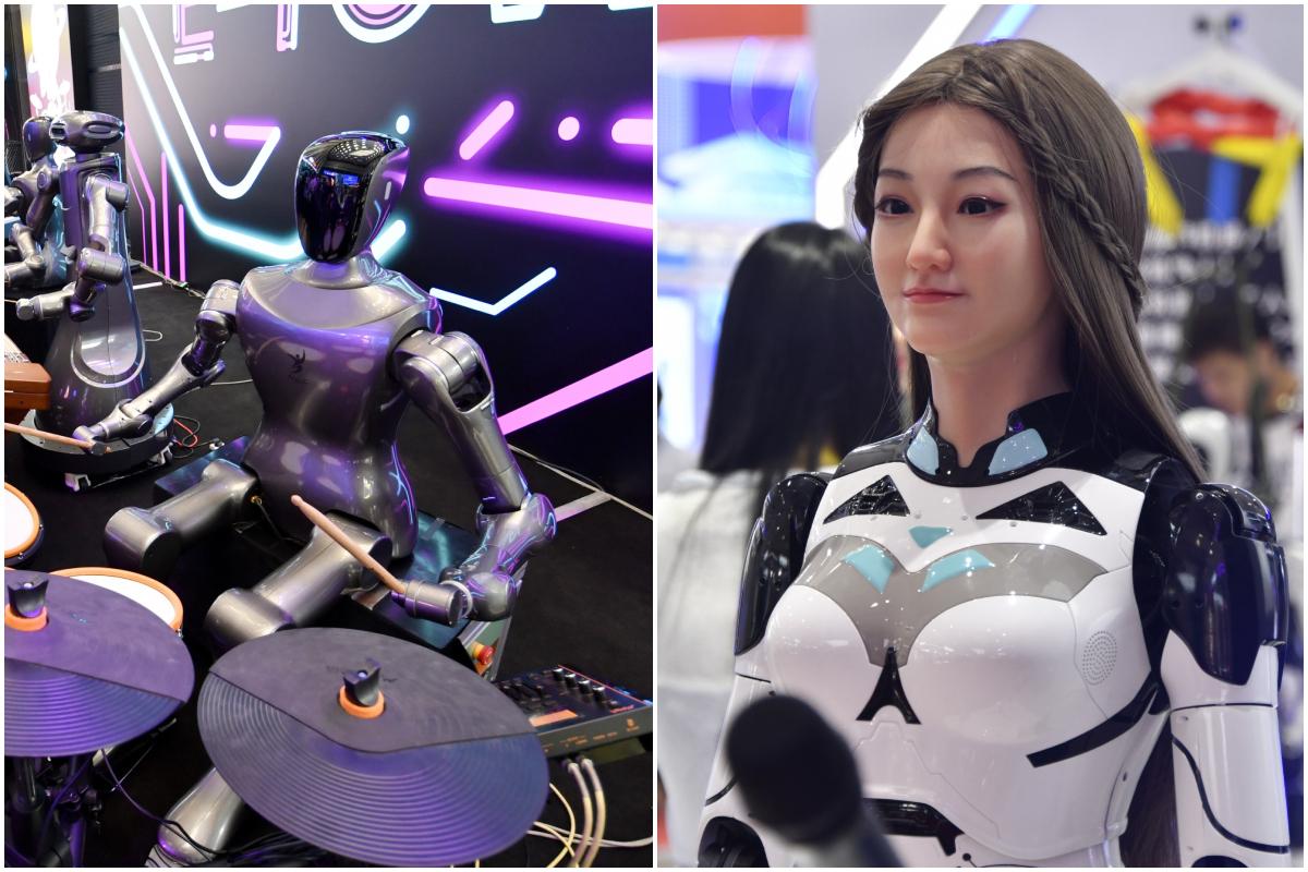 Roboți prezentați la expoziția de la Conferința Mondială de Robotică 2025