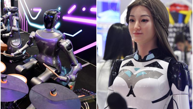 Roboți prezentați la expoziția de la Conferința Mondială de Robotică 2025