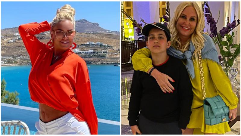 Colaj cu Vica Blochina în două ipostaze diferite alături de fiul ei, Edan