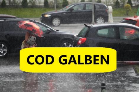 Cod galben de ploi torențiale în țară! Ce zone sunt puternic afectate și cât timp e valabilă alerta meteo