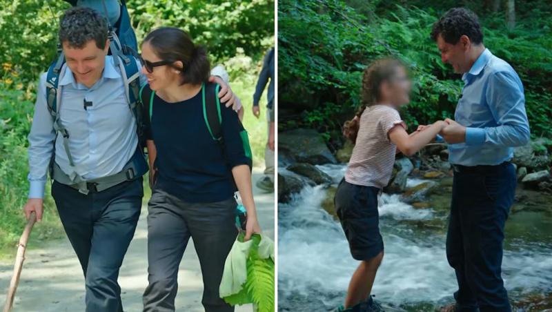 Imagini de colecție cu Nicușor Dan în timpul drumețiilor cu familia. A mers cu fiul lui în spate până la Chilia lui Arsenie Boca